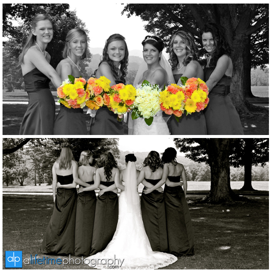 Bridesmaids_black_and_White_Color_Pictures_Wedding_Photographer_Downtown_Johnson_City_Kingsport_Bristol_VA_Medical_Center_parks_CharlesPhotography